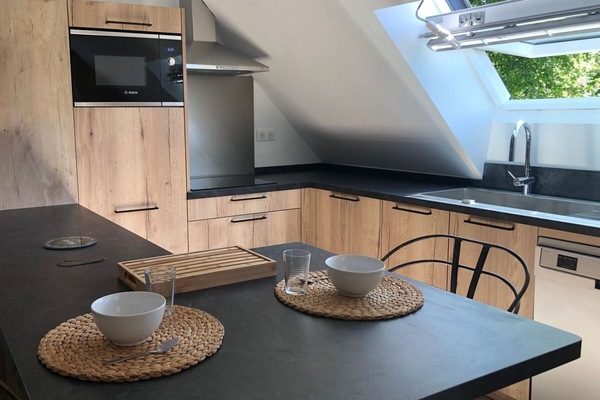 Espace cuisine équipée et coin repas