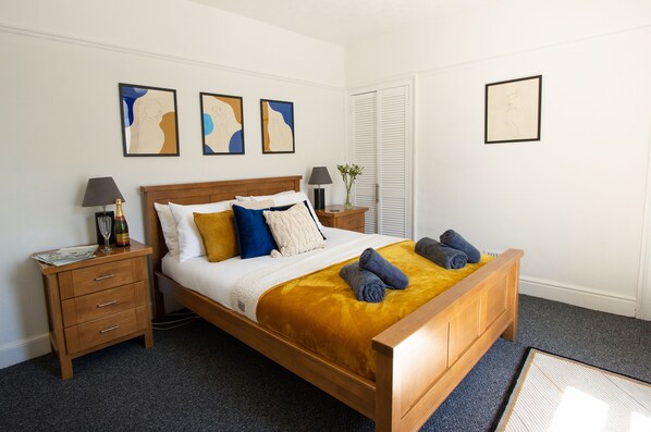 Egyptian cotton sheets, premium bedding, iron/ironing board, free WiFi