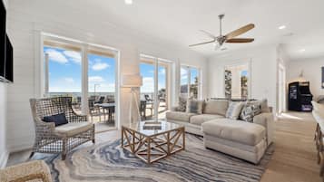 TV, foosball, offices