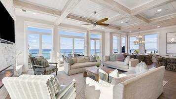 TV, foosball, offices