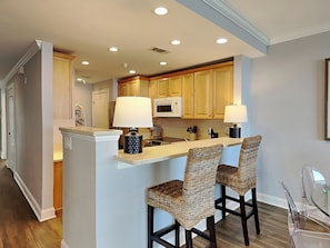 Fridge, microwave, oven, stovetop - Beachfront retreat w. ocean views + resort amenities. (Tybee Island)