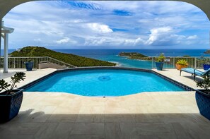 Outdoor pool - Sunset, Sunrise & Ocean Views, 3 Bed 4.5 Bath, Close to Cruz Bay & Beaches. Gym (St. John)