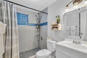 Hair dryer, towels