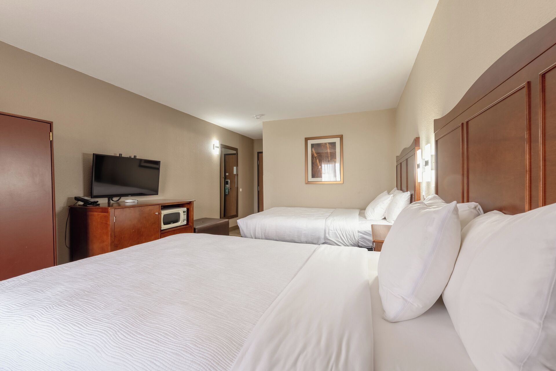 standard room, 2 double beds, non smoking | laptop workspace, blackout curtains, iron/ironing board, free wifi