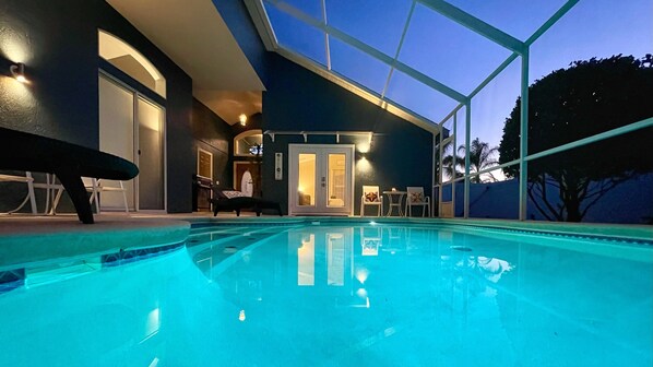 Piscine extérieure, piscine chauffée