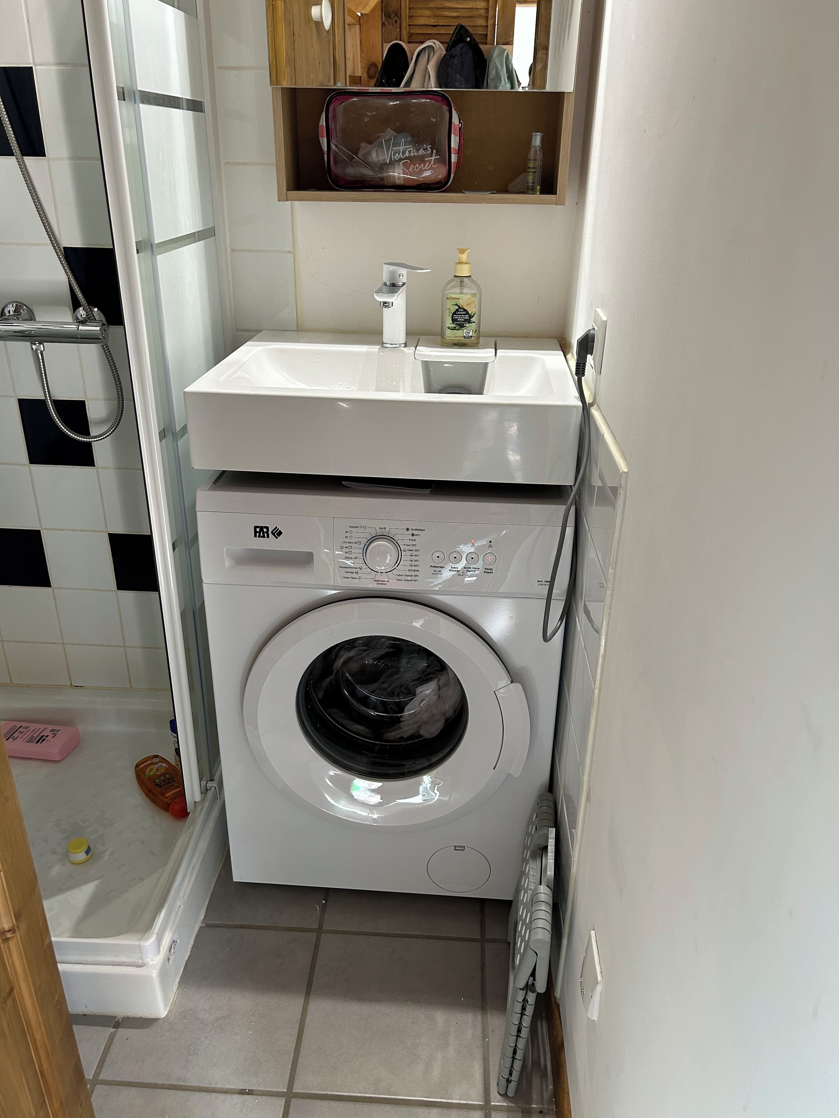 Hair dryer, soap, toilet paper