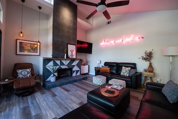 Vaulted ceiling living room