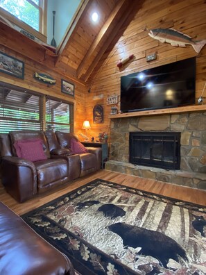 Smart TV, fireplace, video games