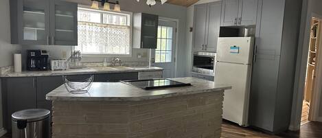 Fridge, microwave, stovetop, dishwasher
