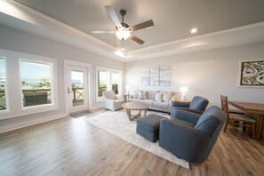 TV, DVD player, stereo