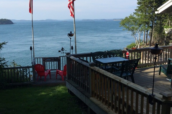 One of several decks overlooking the ocean.