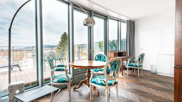Penthouse, Lake View (Unique Studio) | Living area | 100-cm flat-screen TV with digital channels, TV