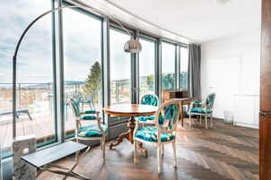 Penthouse, Lake View (Unique Studio) | Living area | 100-cm flat-screen TV with digital channels, TV