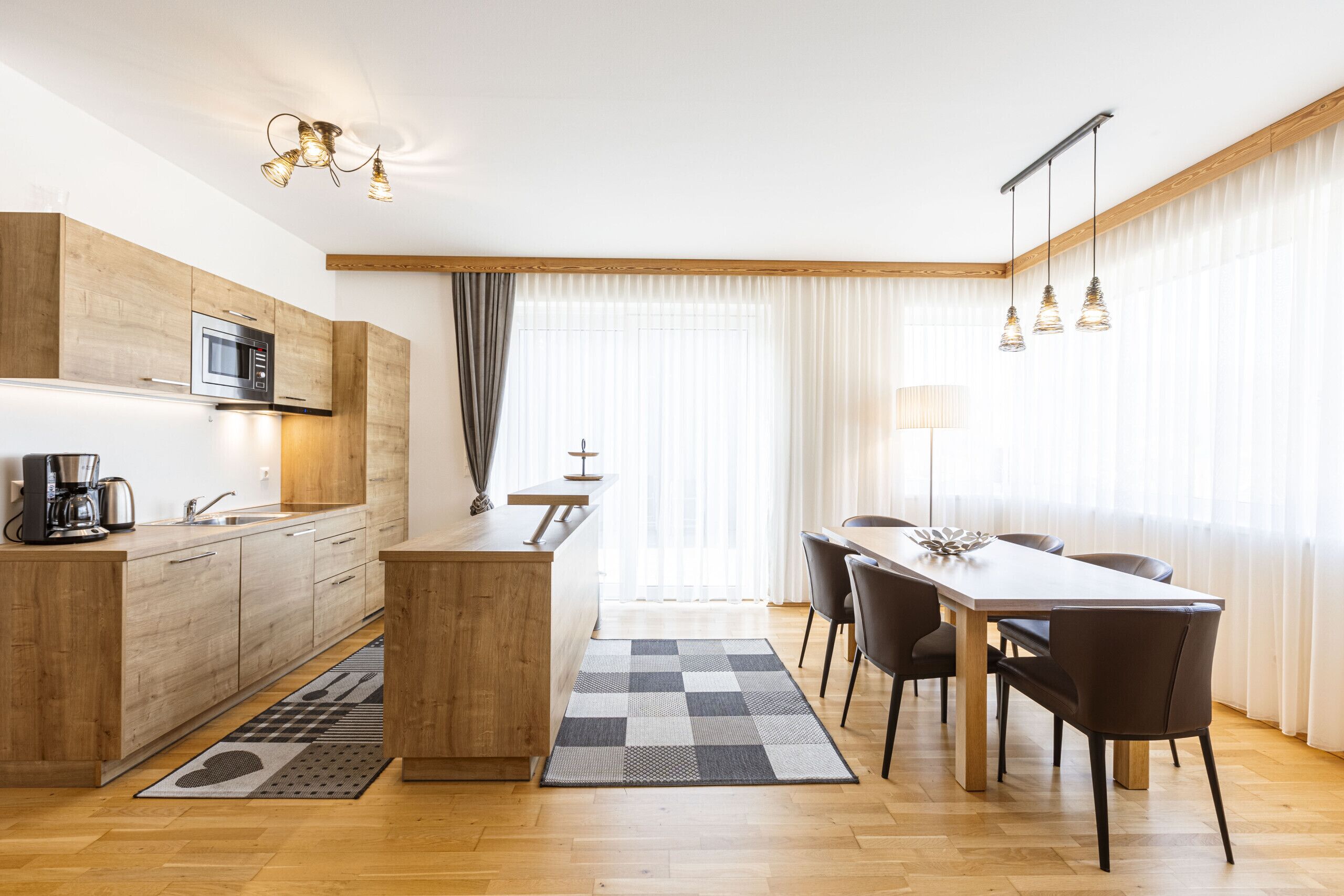 Fridge, microwave, dishwasher, electric kettle