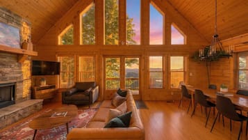 TV, fireplace, video games, stereo