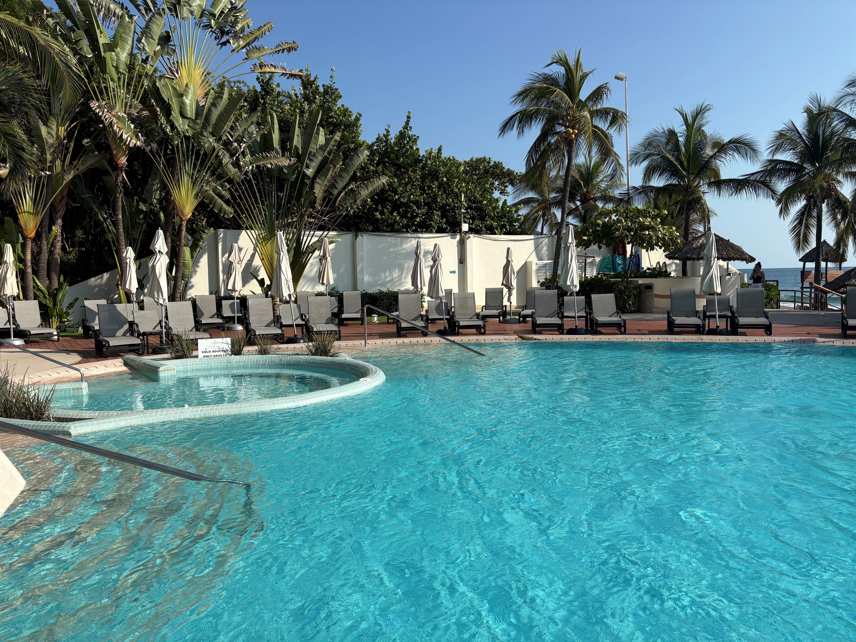 An infinity pool, a heated pool