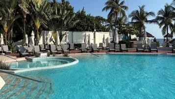 An infinity pool, a heated pool