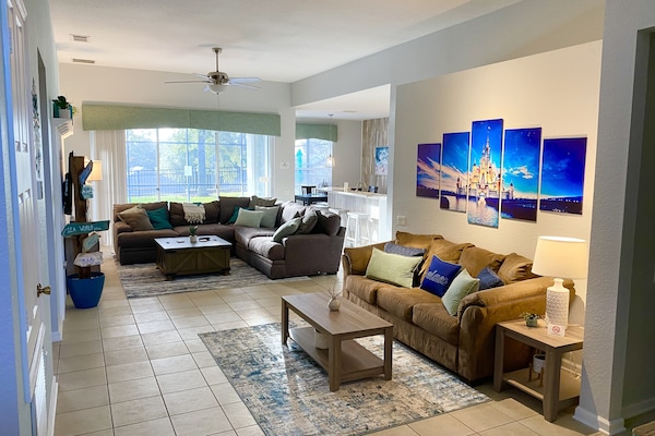 Open Concept, Den and kitchen are one great room with lots of seating.