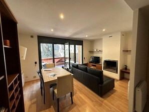 Télévision, cheminée