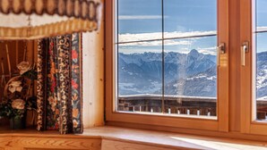 A window with a view of snow-capped mountains. - Apartment "Zillertal 3000" with Mountain View, Wi-Fi & Terrace (Gattererberbg)