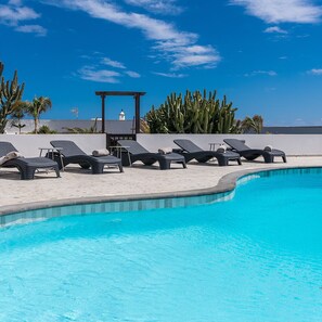 Outdoor pool, a heated pool - Luxury Villa that can sleep up to 14 persons (Puerto del Carmen)