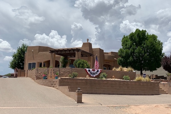 2633 Saltillo Rd, Rio Rancho view from road.  Casita in rear.