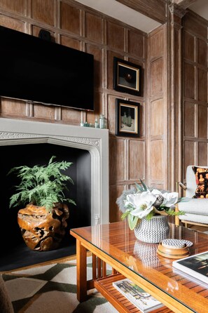 TV, fireplace, DVD player, books - Cockspur Street by onefinestay (London)