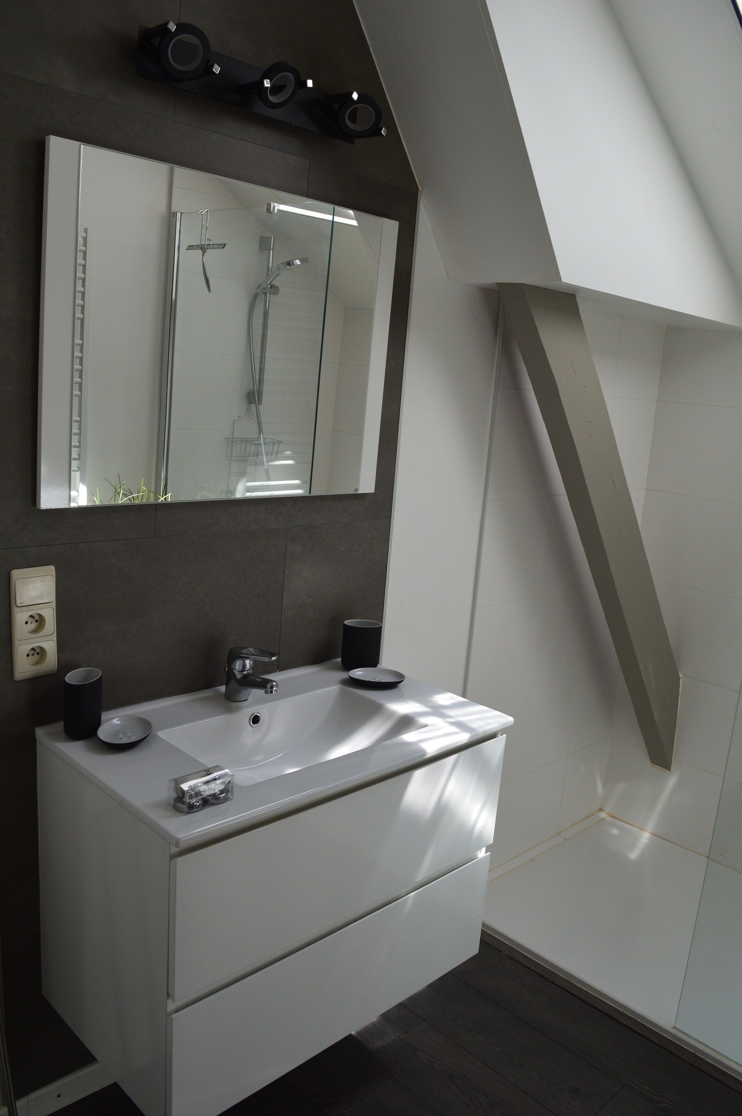 Een douche, toiletpapier