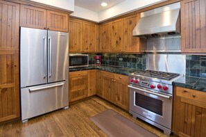 Luxury Condo | Private kitchen | Fridge, microwave, oven, stovetop