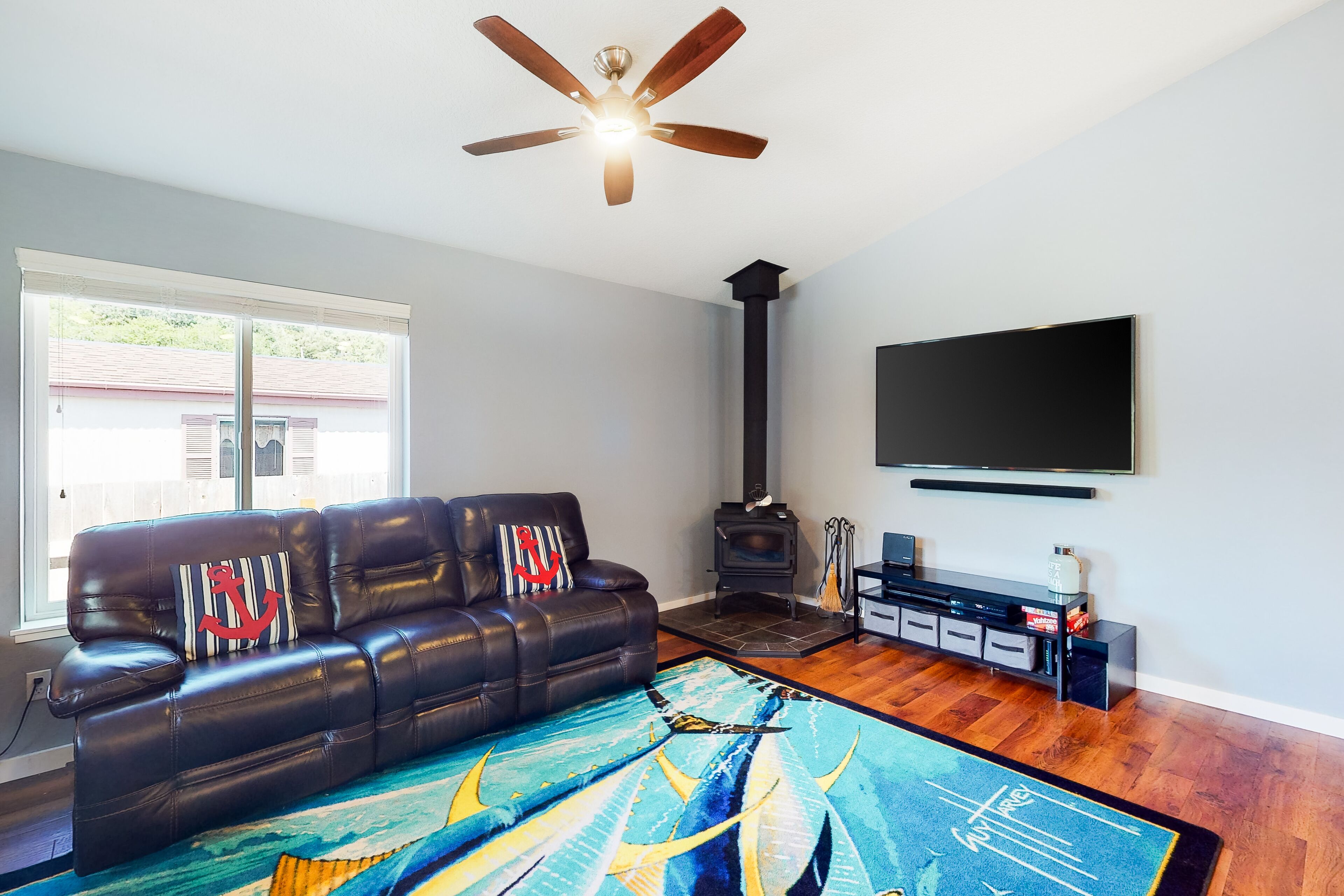 Dog-Friendly Home w/ Front Porch, Wood Stove, WiFi, W/D - Walk to the Beach!