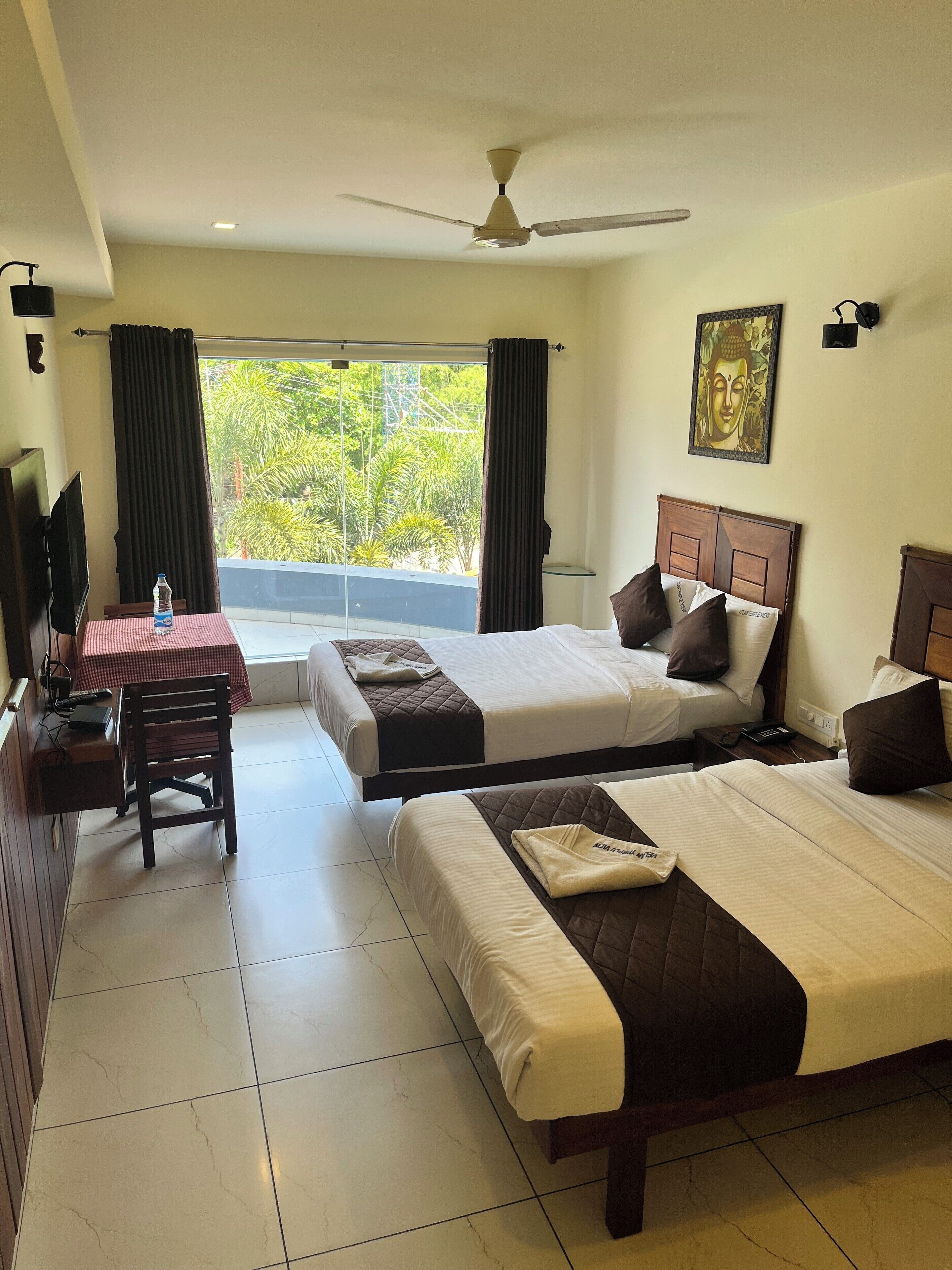 FAMILY ROOM WITH TEMPLE VIEW | Individually decorated, individually furnished, desk, iron/ironing board