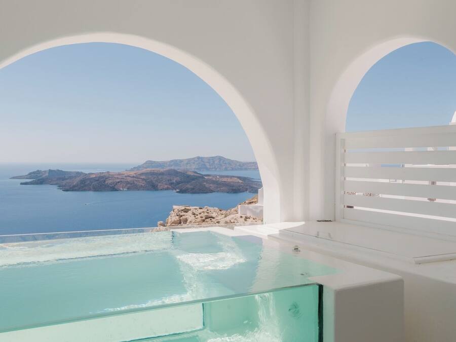 Suite Studio ExĂ©cutive, bain Ă remous (Caldera View) | Vue sur la plage/lâocĂ©an