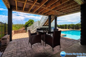Outdoor dining - Five Bed, Four Bath, Renovated, Oceanfront Home w/ Private Pool (Garden City Beach)