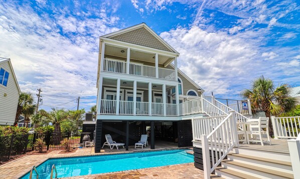 Exterior - Five Bed, Four Bath, Renovated, Oceanfront Home w/ Private Pool (Garden City Beach)