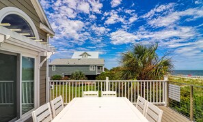 Outdoor dining - Five Bed, Four Bath, Renovated, Oceanfront Home w/ Private Pool (Garden City Beach)