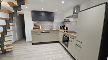 Fridge, oven, stovetop, dishwasher