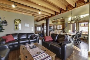 Smart TV, fireplace, video games, foosball