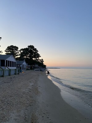 On the beach, sun loungers, beach towels - Private Beach Front Getaway at The Sunshine Beach Cottage. (Scotland)