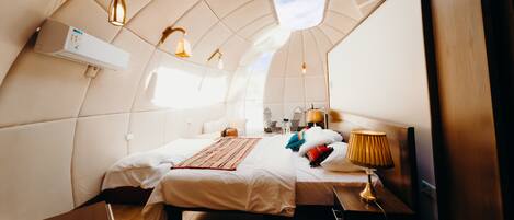 Luxury Tent | Minibar, individually decorated, blackout curtains, soundproofing