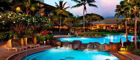 Piscine extérieure, piscine chauffée