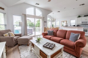 TV, DVD player, books, video library