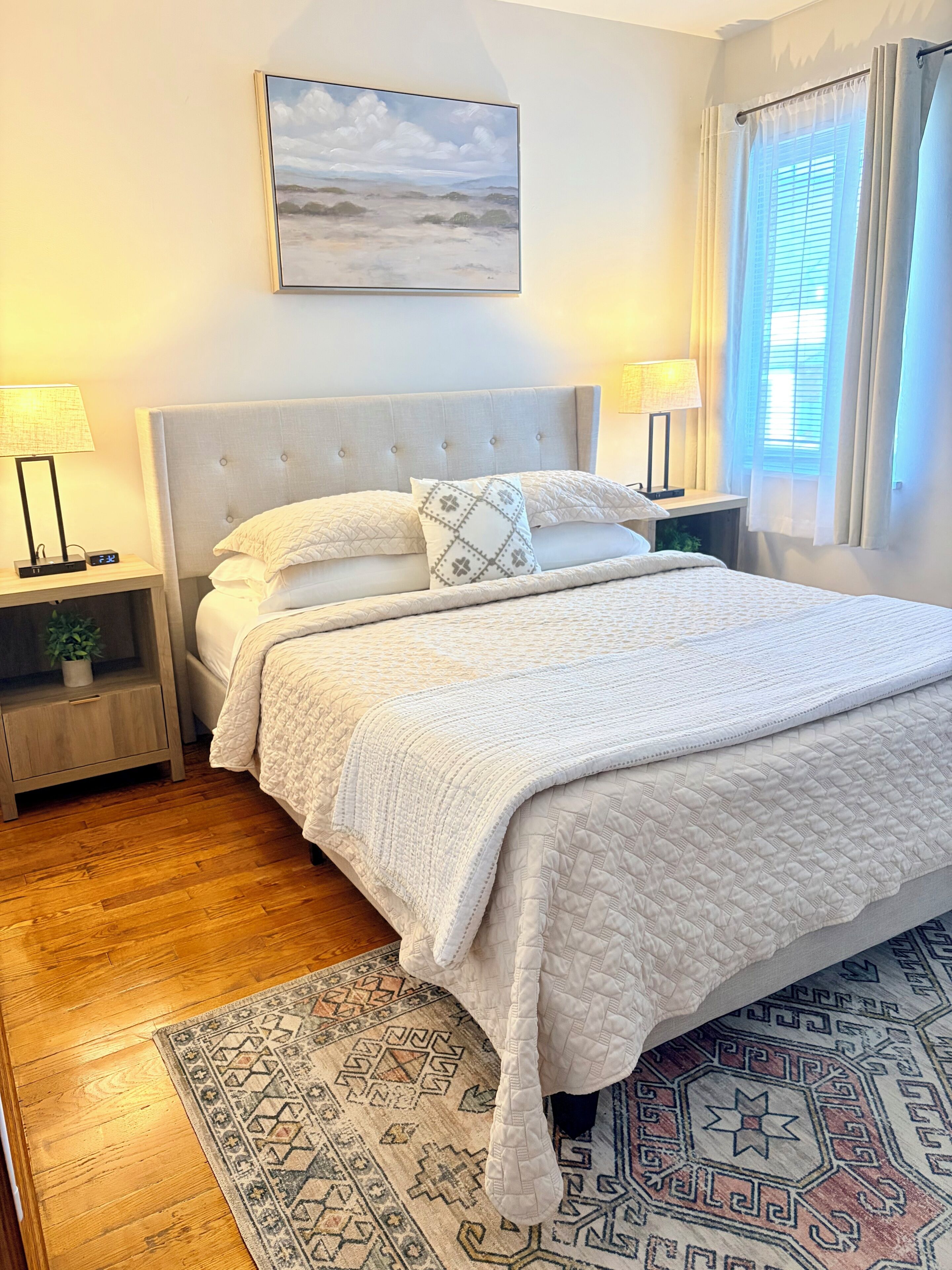 2 bedrooms, iron/ironing board, WiFi, bed sheets