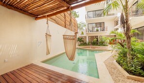 Outdoor pool, a heated pool