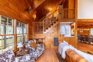 Smart TV, fireplace, table football, ping pong