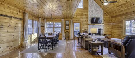 Smart TV, chimenea, videojuegos y reproductor de DVD