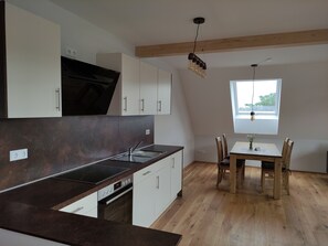 Fridge, oven, stovetop, dishwasher