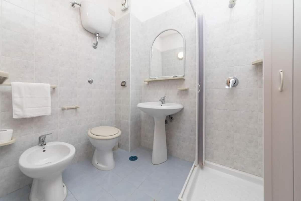 Shower, rainfall showerhead, hair dryer, bidet