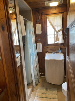 Shower, hair dryer, towels, soap - Parkview Cottage #7 - 1/2 block to city beach (Ludington)