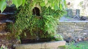 A stone wall with a moss-covered rock structure and a small opening. - Gorgeous apartment in CARCHETO BRUSTICO (CARCHETO BRUSTICO)