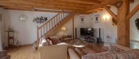 Télévision, cheminée, chaßne hi-fi